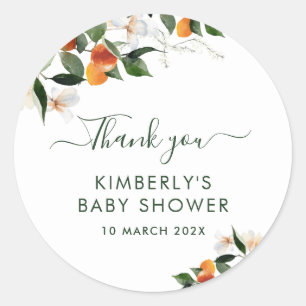 little cutie baby shower classic round sticker