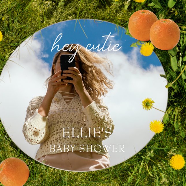 Little Cutie Baby Shower Decoration Window Cling (Hey Cutie | Little Cutie is on the Way Baby Shower Decor)