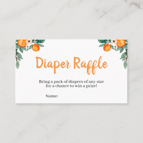 Little Cutie Baby Shower Diaper Raffle Business Card