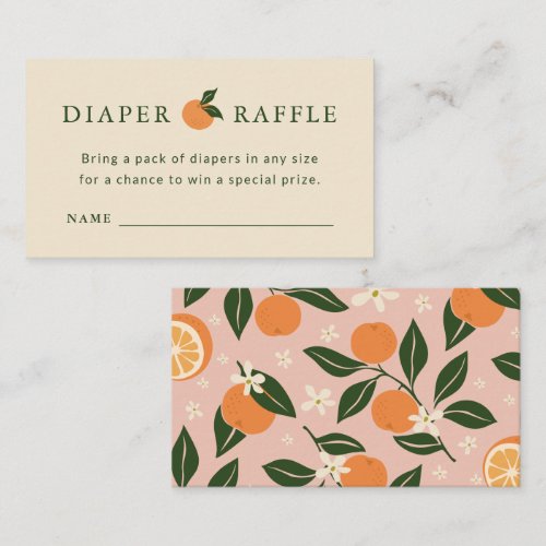 Little Cutie Baby Shower Diaper Raffle Card