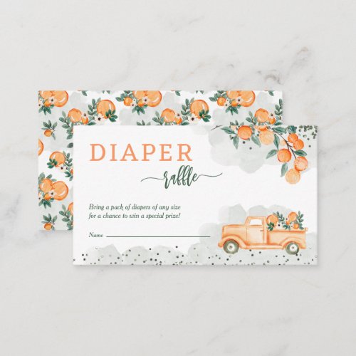 Little Cutie Baby Shower Diaper Raffle Enclosure Card