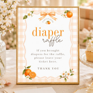 Little Cutie Baby Shower Diaper Raffle Party Sign