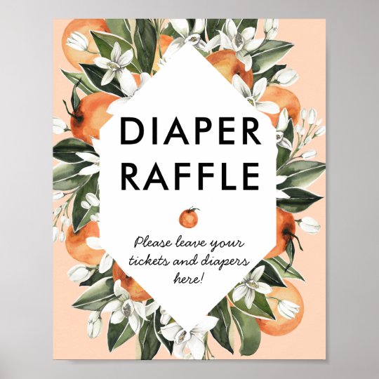 little cutie baby shower diaper raffle sign zazzlecom
