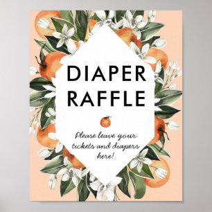 Little Cutie Baby Shower Diaper Raffle Sign