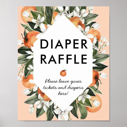 Little Cutie Baby Shower Diaper Raffle Sign