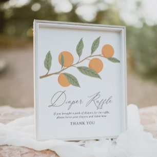 Little Cutie Baby Shower Diaper Raffle Sign