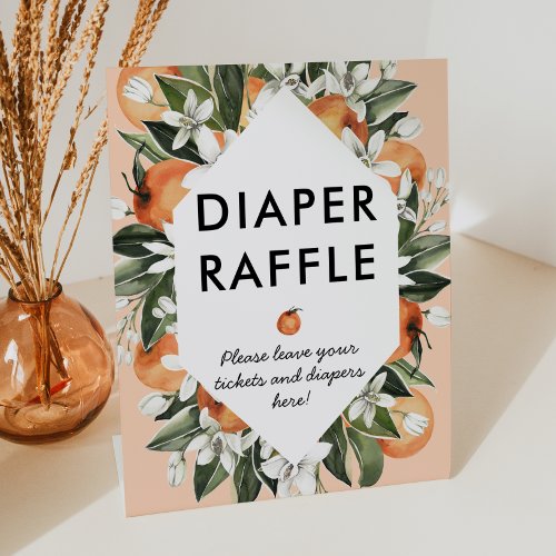 Little Cutie Baby Shower Diaper Raffle Sign