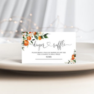 Little cutie baby shower diaper raffle ticket enclosure card