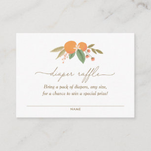 Little Cutie Baby Shower Diaper Raffle Ticket Enclosure Card