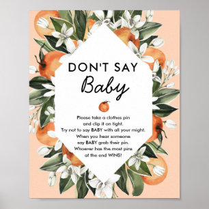 Little Cutie Baby Shower Don't Say Baby Game Sign