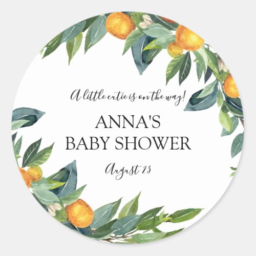 Little Cutie Baby Shower Favor Label