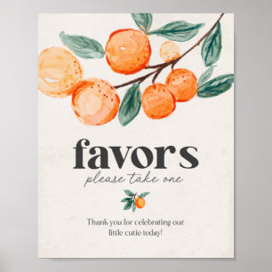 little cutie baby shower favors sign