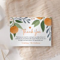 Little Cutie Baby Shower Flat Thank You Card