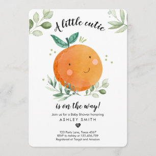 Little Cutie Baby Shower Greenery Gender Neutral Invitation