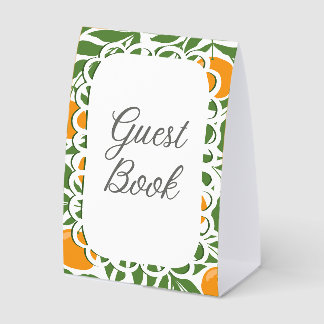 Little Cutie Baby Shower Guest Book Paper Table Tent