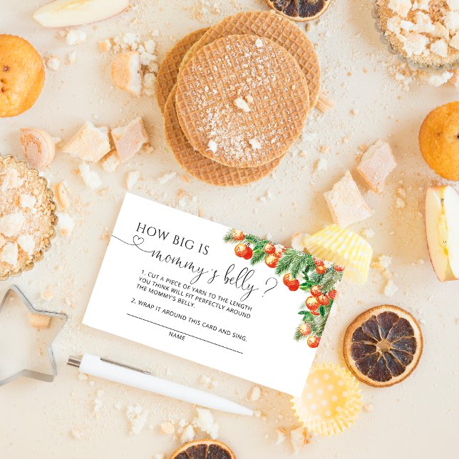 Little Cutie baby shower How Big Is mommy's belly  Enclosure Card (Creator Uploaded)