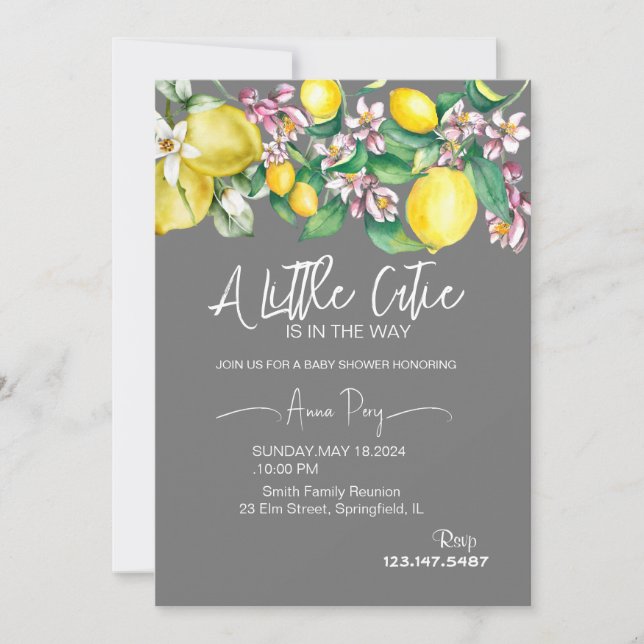 little cutie baby shower invitation (Front)