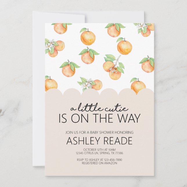 Little Cutie Baby Shower Invitation (Front)