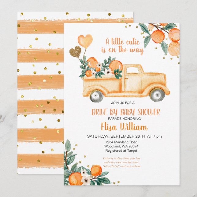 Little Cutie Baby Shower Invitation (Front/Back)