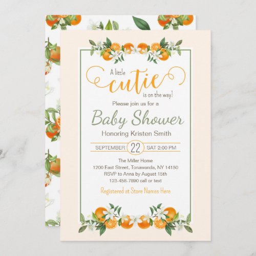 Little Cutie Baby Shower Invitation