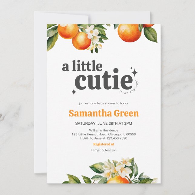 Little Cutie Baby Shower Invitation (Front)
