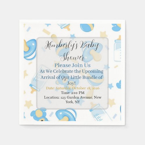 little cutie baby shower napkins