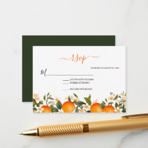 Little cutie baby shower orange RSVP Enclosure Card