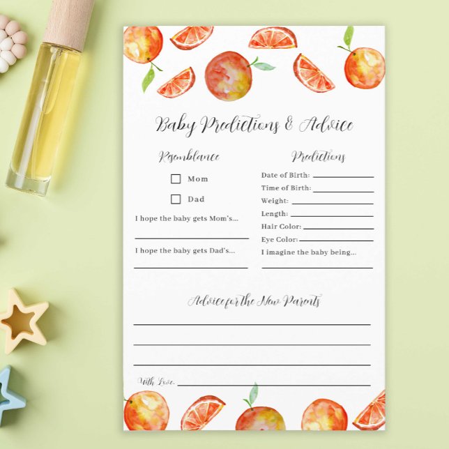 Little Cutie Baby Shower Predictions Advice Game (Creator Uploaded)