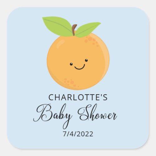 Little Cutie Baby Shower Square Sticker