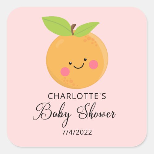 Little Cutie Baby Shower Square Sticker