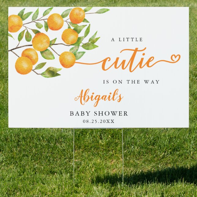 Little Cutie Baby Shower Summer Sign (Insitu)