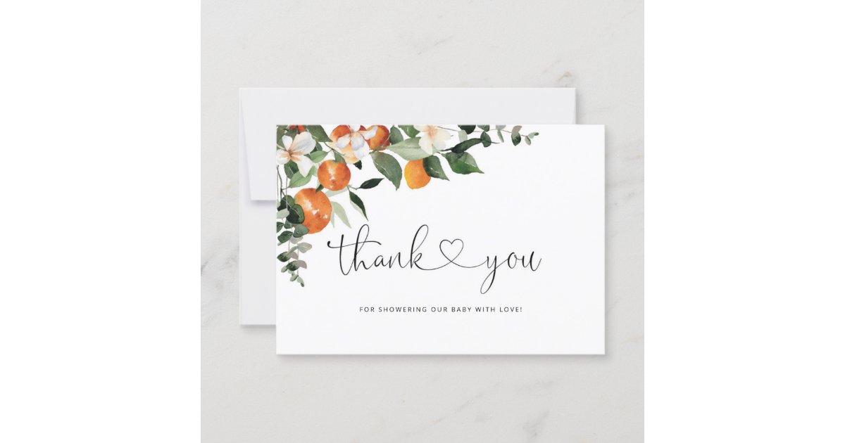 Little cutie baby shower thank you card Zazzle
