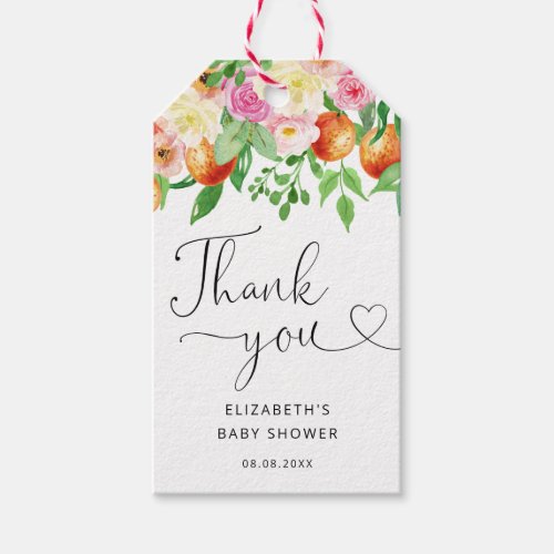 Little Cutie baby shower Thank You gift tags