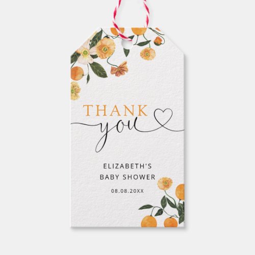 Little Cutie baby shower Thank You gift tags