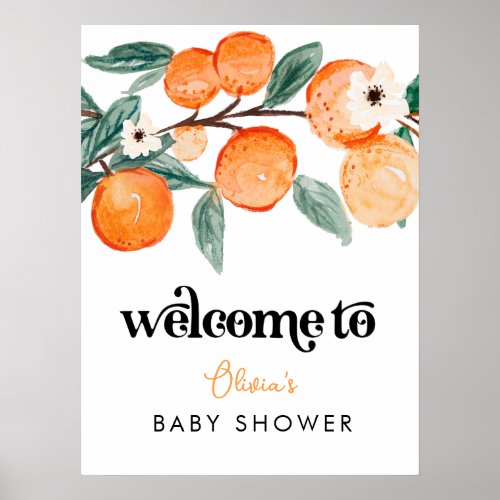 Little Cutie Baby Shower Welcome Poster