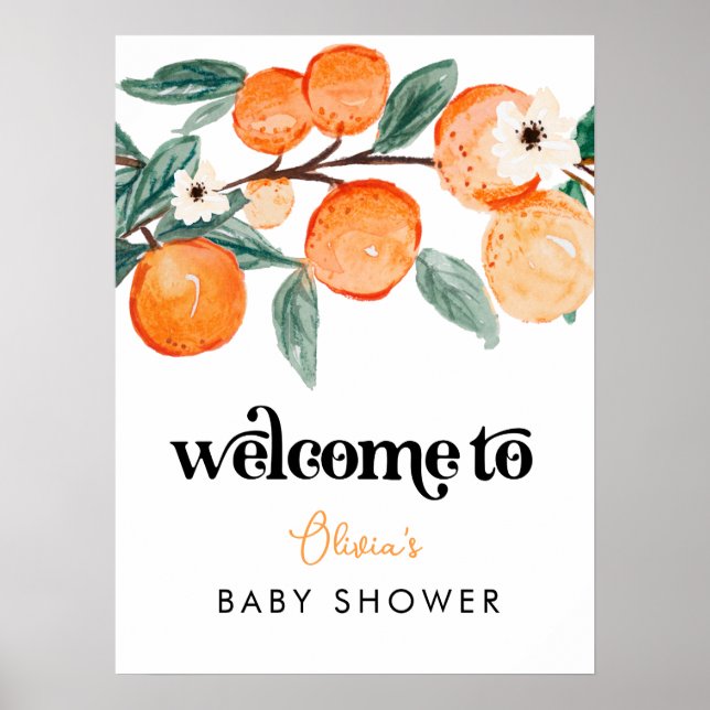 Little Cutie Baby Shower Welcome Poster (Front)