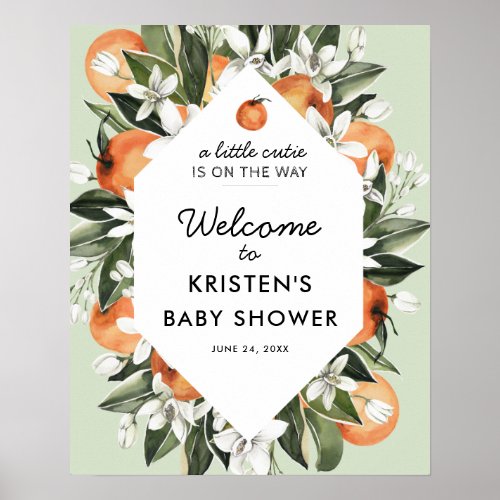 Little Cutie Baby Shower Welcome Poster