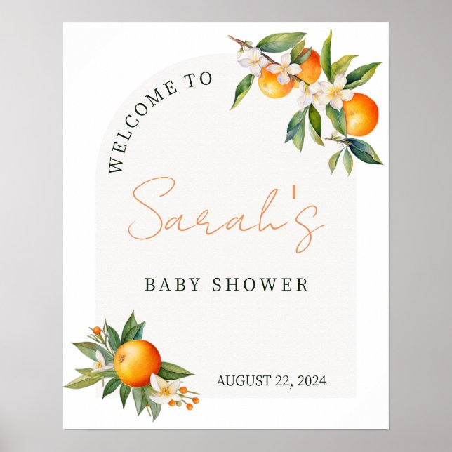 Little Cutie Baby Shower Welcome Sign (Front)