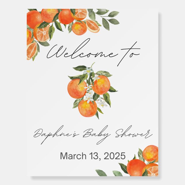 Little Cutie Baby Shower Welcome Sign (Front)