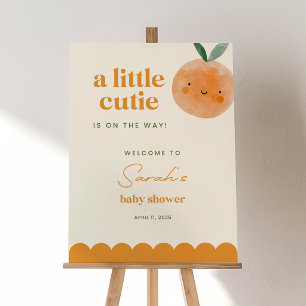 Little Cutie Baby Shower Welcome Sign Poster