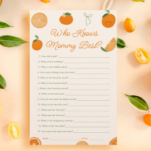 Little Cutie Baby Shower Who Knows Mommy Best Game