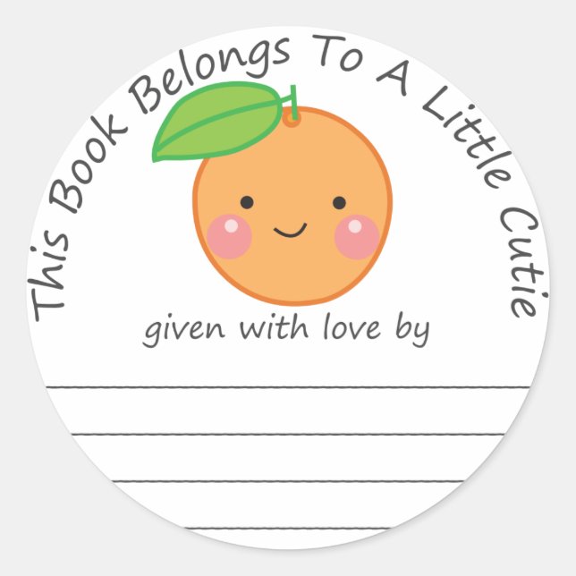 Little Cutie baby's first library bookplate (Front)