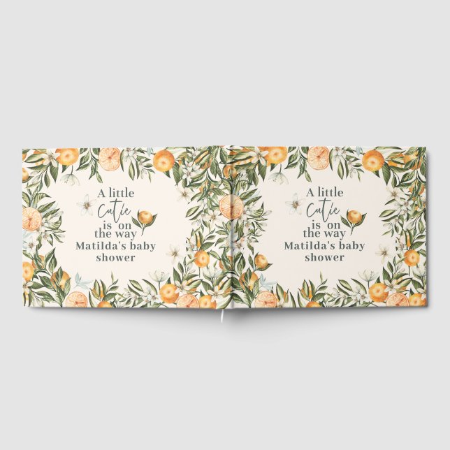Little Cutie BabyShower Personalized Citrus Orange Guest Book (Full)