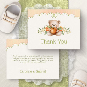 Little Cutie Bear Baby Shower Thank You Card