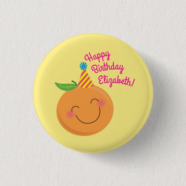 Little Cutie Birthday Party Button (Front)