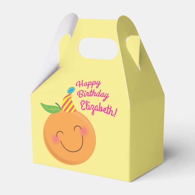 Little Cutie Birthday Party Favor Boxes (Front Side)