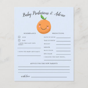 Little Cutie Blue Baby Predictions & Advice Card
