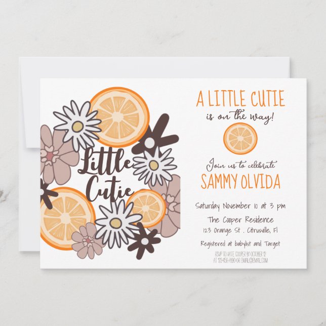 Little Cutie Boho Baby Shower  Invitation (Front)