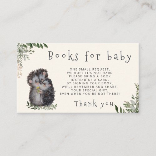 Little cutie books for baby ticket enclosure card