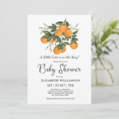 Little Cutie Botanical Citrus Oranges Baby Shower Invitation (Standing Front)